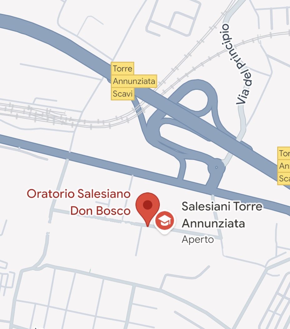 Mappa con la posizione dell'Oratorio Salesiano a Torre Annunziata